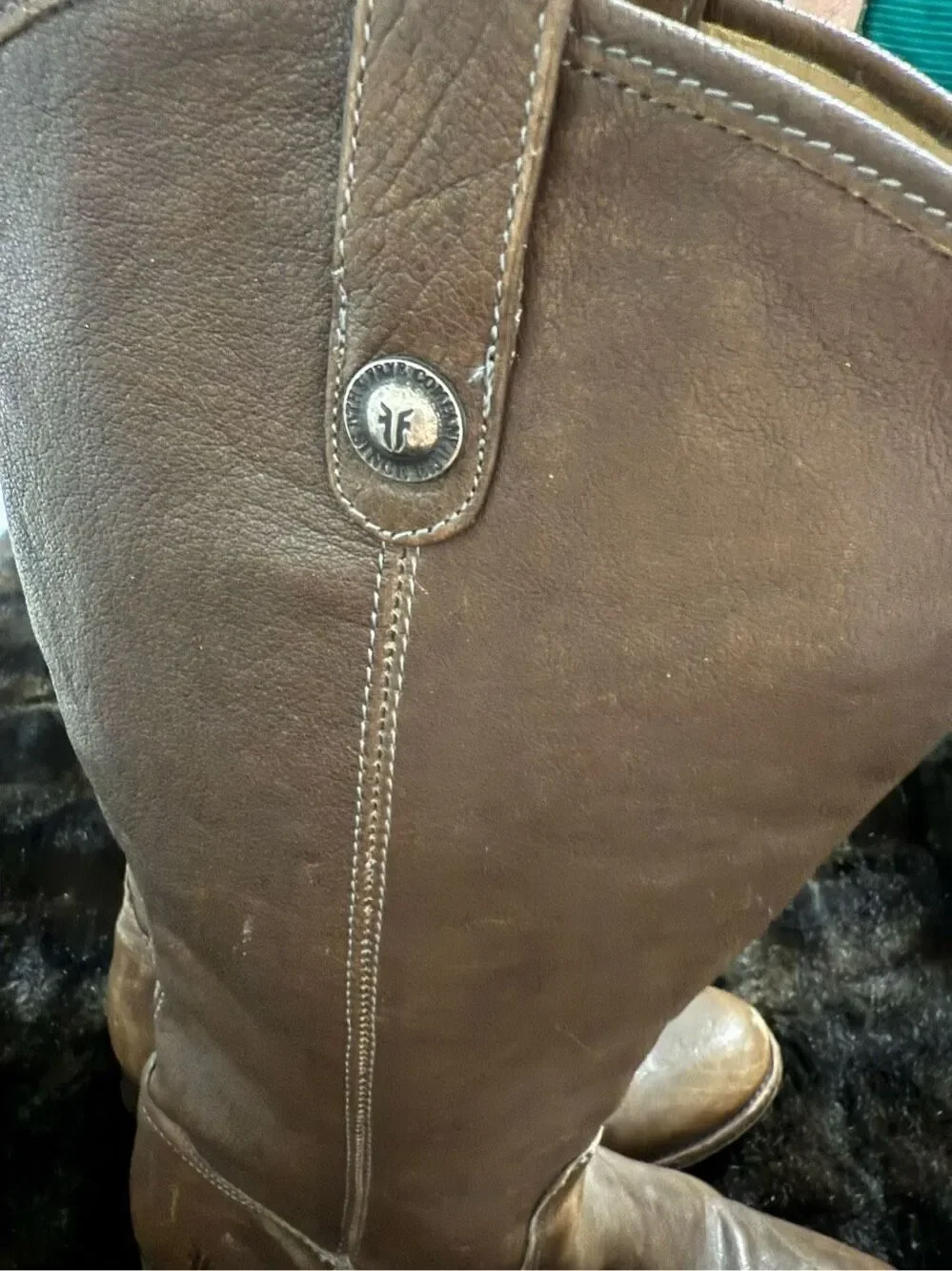 FRYE MELISSA BUTTON  BOOTS 10 B leather tall equestrian western horse